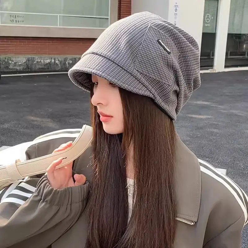 Spring and Autumn Cold Hat, Small Face, Big Head, Waist Hat, Unparalleled, Versatile Stacking Hat, 2024 New Baotou Hat