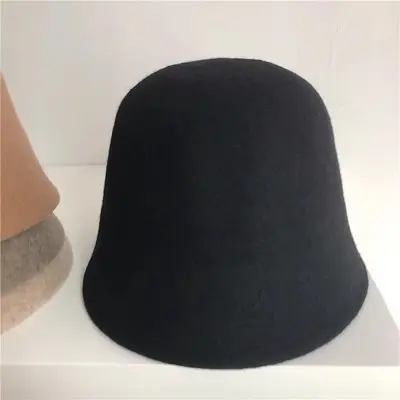 2024 New 100% Wool Bucket Fisherman Hat Autumn/Winter Japanese Fashion Round Top Retro Versatile Bowl Hat