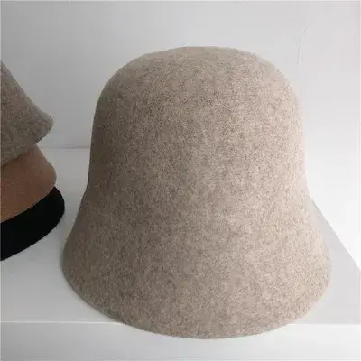 2024 New 100% Wool Bucket Fisherman Hat Autumn/Winter Japanese Fashion Round Top Retro Versatile Bowl Hat