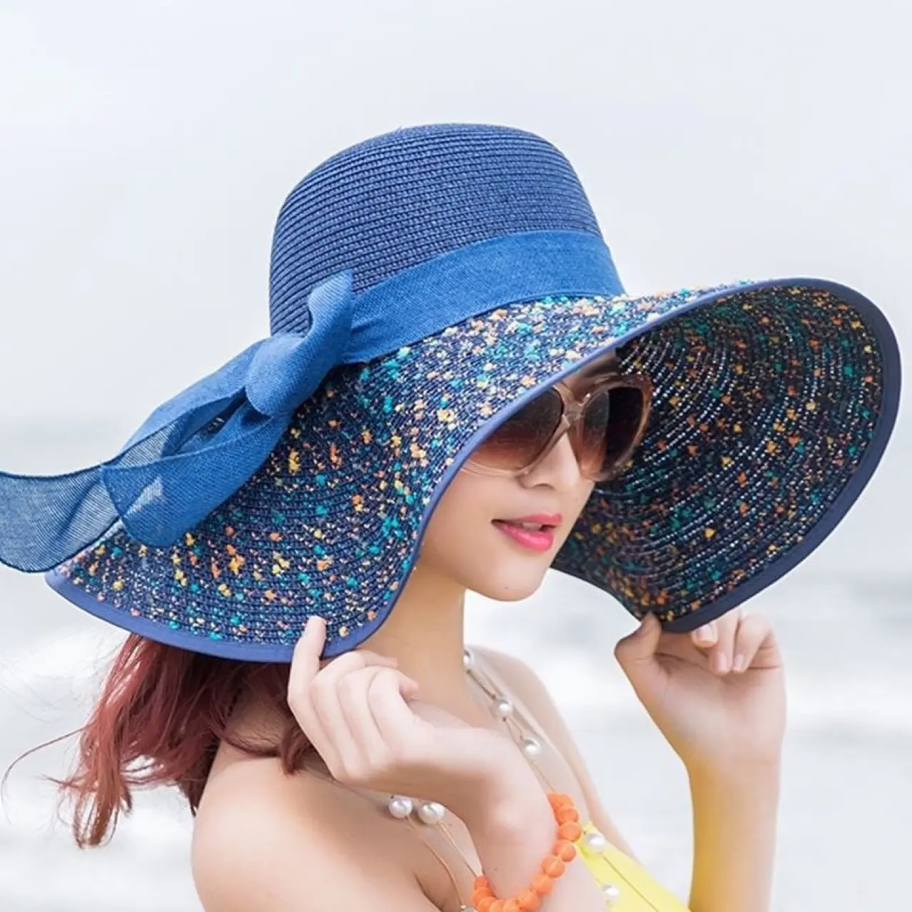 Summer Seaside Travel, Big Brim Sun Protection and Shading, Beach Straw Hat, Versatile Vacation, Big Brimmed Cool Hat, Sun Hat