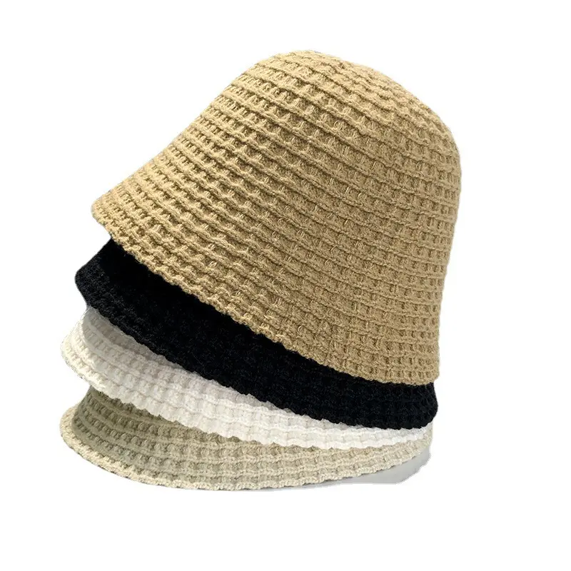 Japanese Knitted Fisherman Hat Women's Autumn Versatile Bucket Hat Korean Edition Trendy Round Face Suitable for Warm Bowl Hat