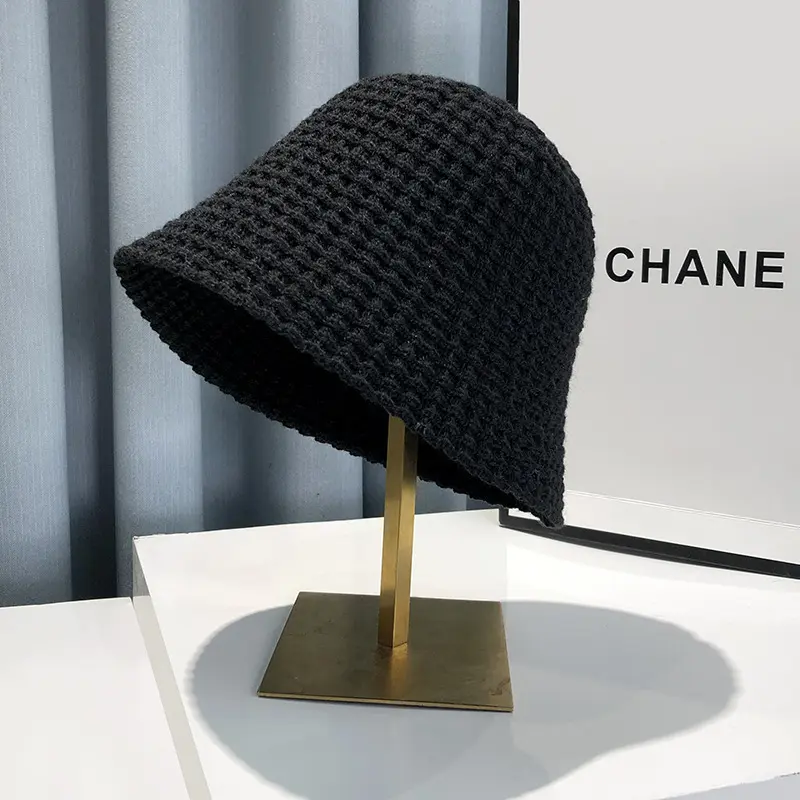 Japanese Knitted Fisherman Hat Women's Autumn Versatile Bucket Hat Korean Edition Trendy Round Face Suitable for Warm Bowl Hat