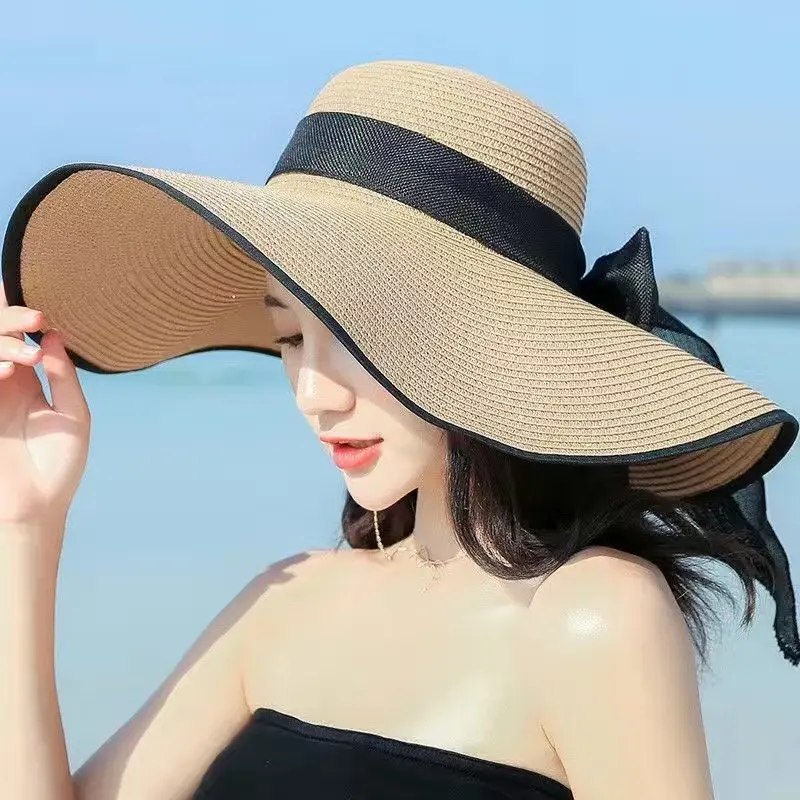 Summer Seaside Travel, Big Brim Sun Protection and Shading, Beach Straw Hat, Versatile Vacation, Big Brimmed Cool Hat, Sun Hat