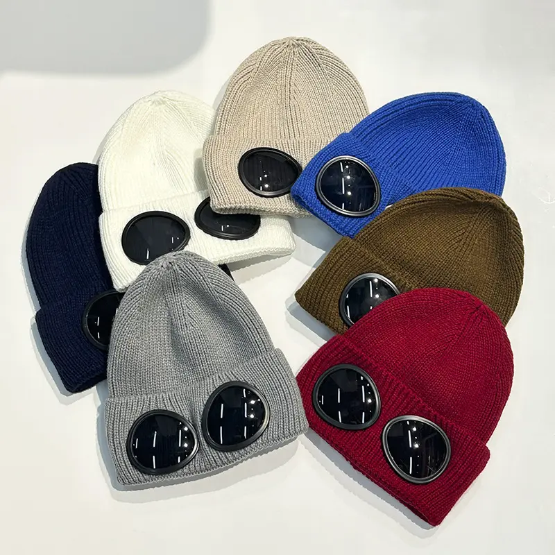 Autumn and Winter Windproof Glasses Knitted Hat Trend Men and Women Personalized Warm Ear Protection Woolen Hat Outdoor Hat