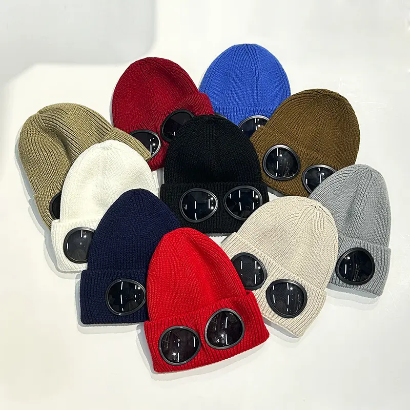 Autumn and Winter Windproof Glasses Knitted Hat Trend Men and Women Personalized Warm Ear Protection Woolen Hat Outdoor Hat
