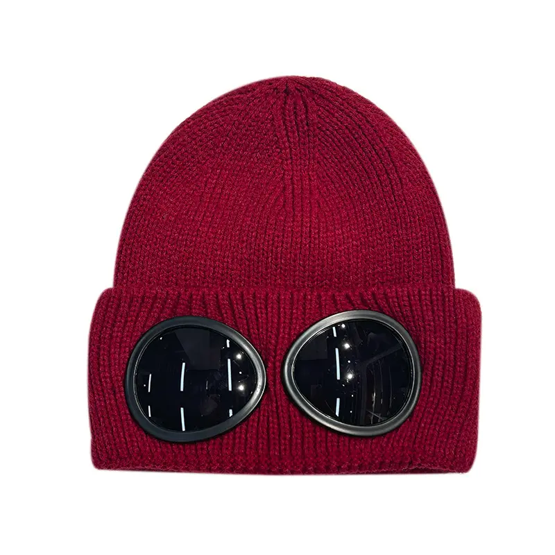 Autumn and Winter Windproof Glasses Knitted Hat Trend Men and Women Personalized Warm Ear Protection Woolen Hat Outdoor Hat
