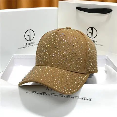High Quality Duckbill Cap For Women in Summer, High Top And Face Enhancing Small hat, Casual Rhinestone And Stylish Baseball Cap
