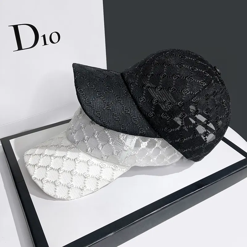 2022 New Best-selling Hat Summer Thin Hollow Mesh Ladies Caps Net Red The Same Fashion All-match Tide Brand Baseball Cap