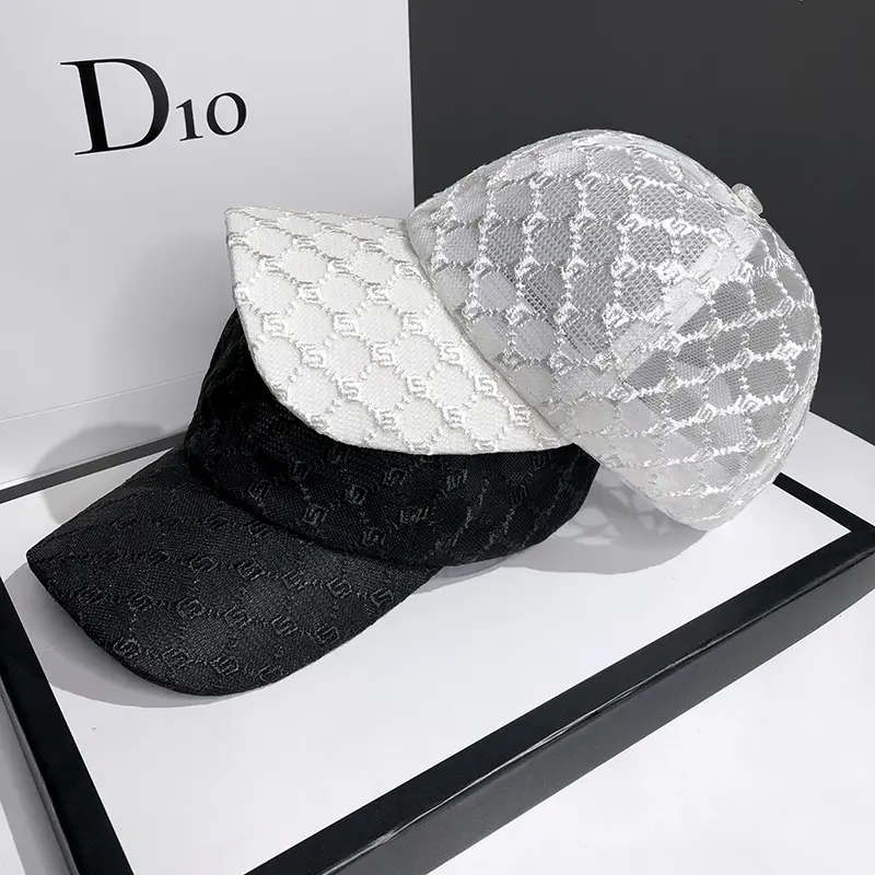2022 New Best-selling Hat Summer Thin Hollow Mesh Ladies Caps Net Red The Same Fashion All-match Tide Brand Baseball Cap