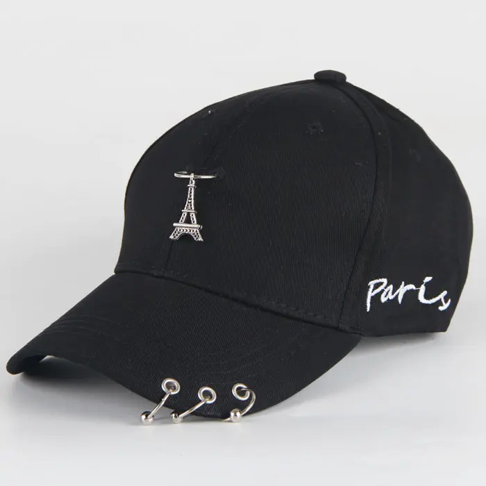 Mode Hip Hop Katoen Baseball Cap Bts Creatieve Piercing Ring Caps Punk Volwassen Casual Solid Verstelbare Unisex Hoed Snapback