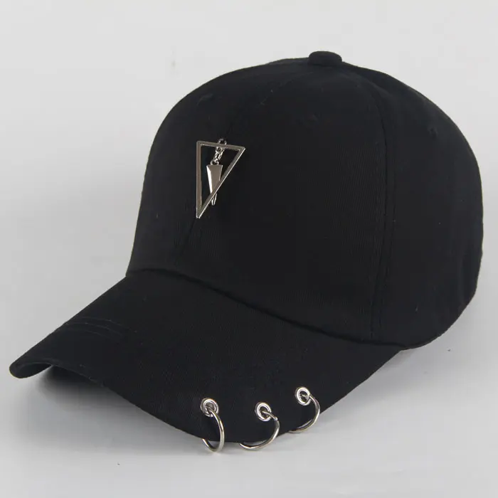 Mode Hip Hop Katoen Baseball Cap Bts Creatieve Piercing Ring Caps Punk Volwassen Casual Solid Verstelbare Unisex Hoed Snapback