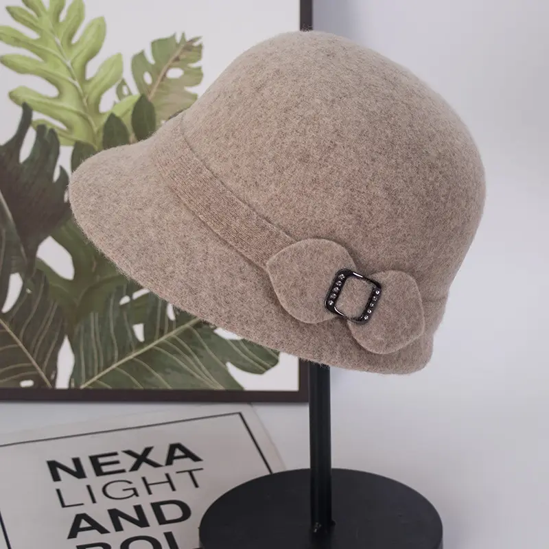 Wool Short Eave Fisherman Hat Women's Autumn And Winter Korean Version Woolen Warm Hat British Elegant Cold Proof Top Hat