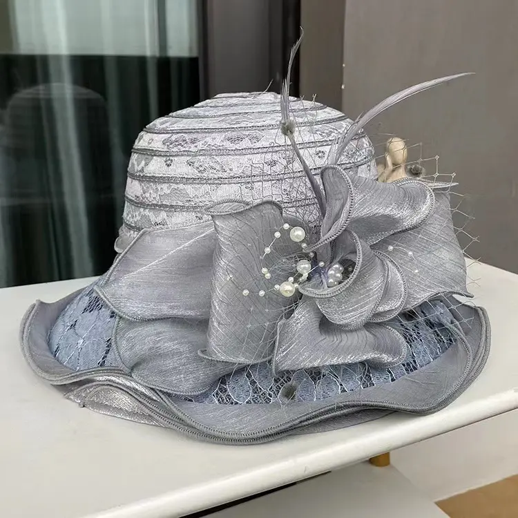 Flower Fascinators Races Hats For Women Elegant Banquet Fascinator Hat Girls Ladies Formal Wedding Dress Fedora Hats