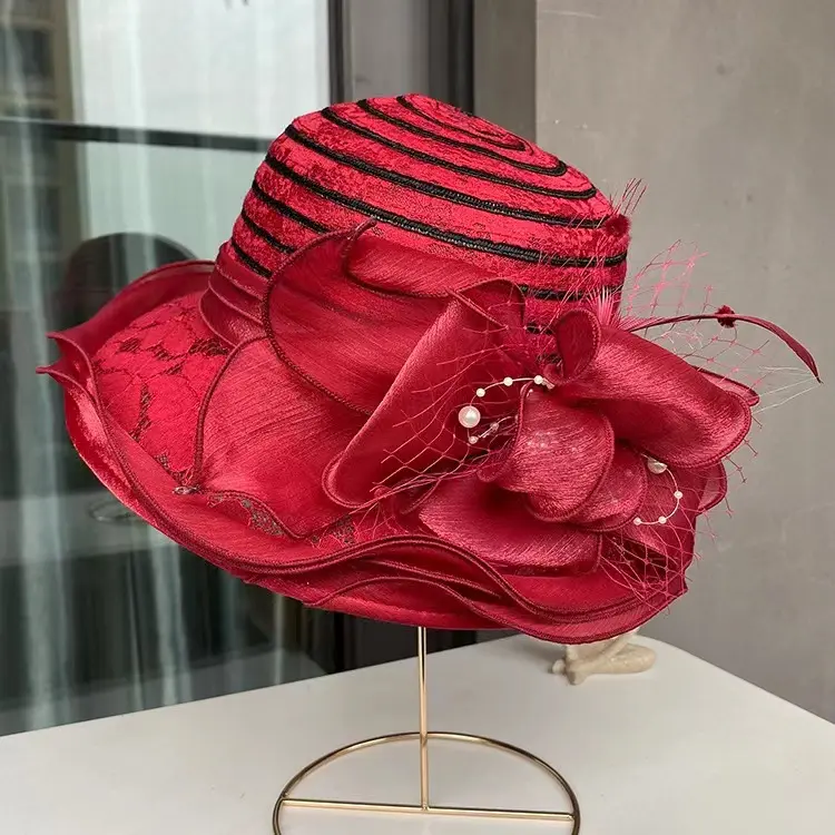 Flower Fascinators Races Hats For Women Elegant Banquet Fascinator Hat Girls Ladies Formal Wedding Dress Fedora Hats