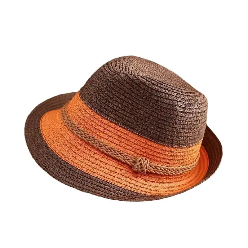 Korean Version Parent-child Grass Hat, Summer Beach Hat, Men's and Women's Travel Jazz Hat, Top Hat, Sun Shading Cool Hat
