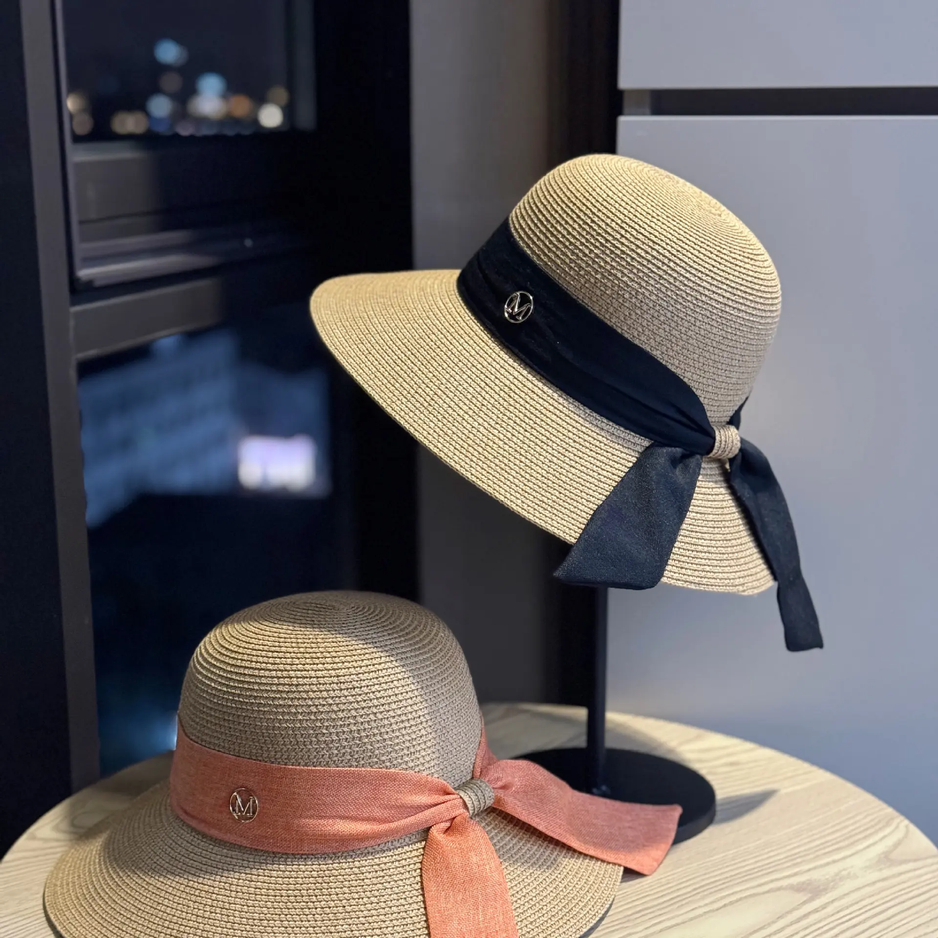 Retro Style Summer Straw Hat with Large Eaves for Sun Protection, Women's French Woven Straw Sun Hat