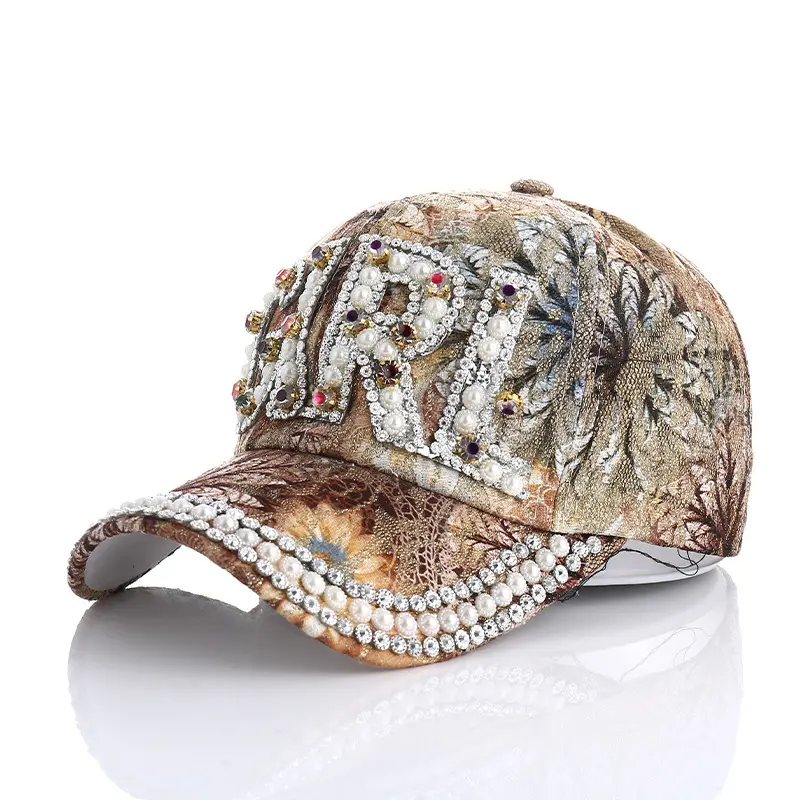 Women Sun Hats With Rhinestone UV Protection Shiny Decorate Baseball Cap Dance Show Personality Caps Street Outdoor Hip Hop Hat
