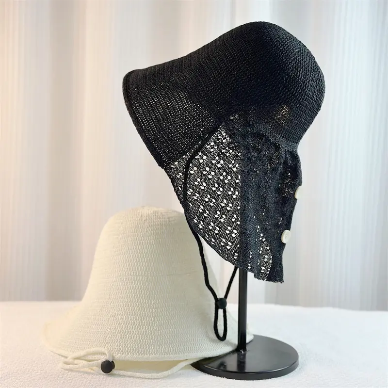 New High-Quality Thin Shawl Sun Hat Korean Version Ins Grass Woven Breathable Foldable Hollow Beach Fisherman Hat