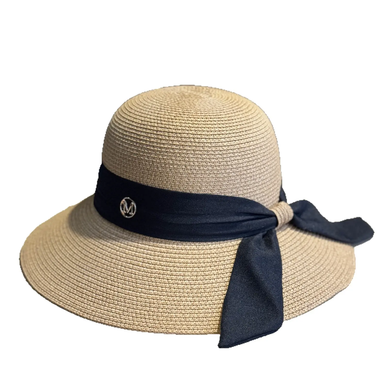 Retro Style Summer Straw Hat with Large Eaves for Sun Protection, Women's French Woven Straw Sun Hat