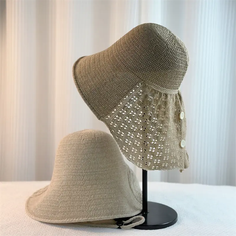New High-Quality Thin Shawl Sun Hat Korean Version Ins Grass Woven Breathable Foldable Hollow Beach Fisherman Hat
