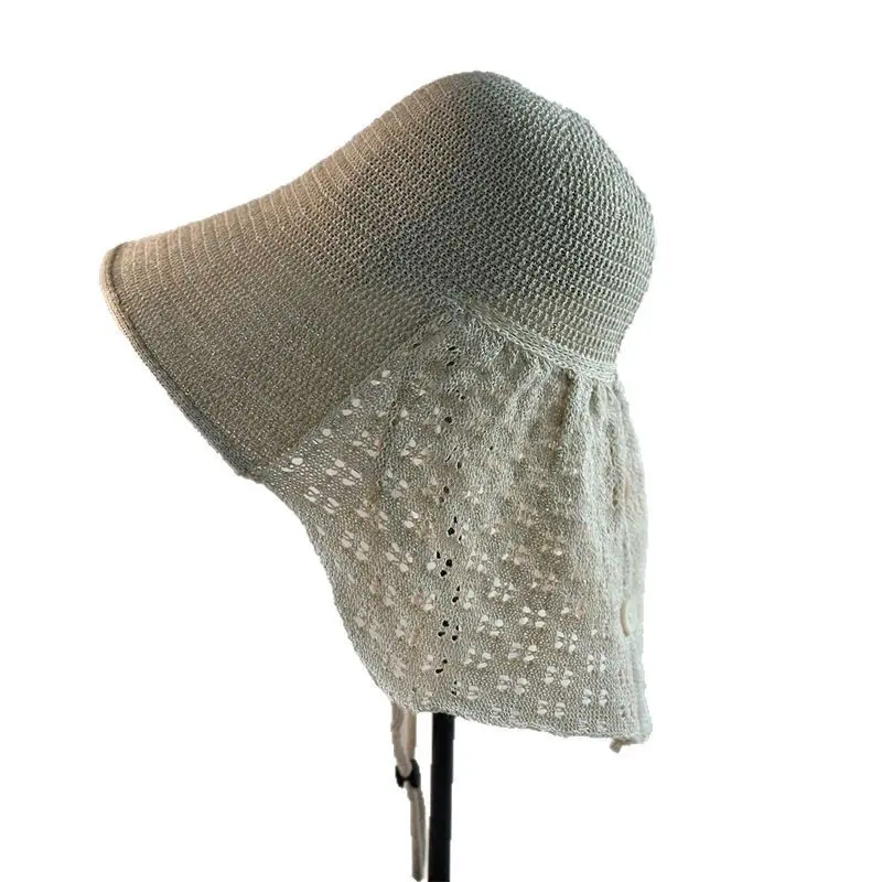 New High-Quality Thin Shawl Sun Hat Korean Version Ins Grass Woven Breathable Foldable Hollow Beach Fisherman Hat