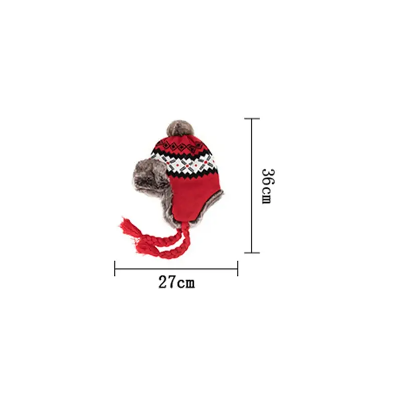New Winter Hat Bomber Cap Hat Women Men Warm Snow Hat With Fur Pompom Windproof Knitting Earflap Trapper Girl Outdoor Cap Gift