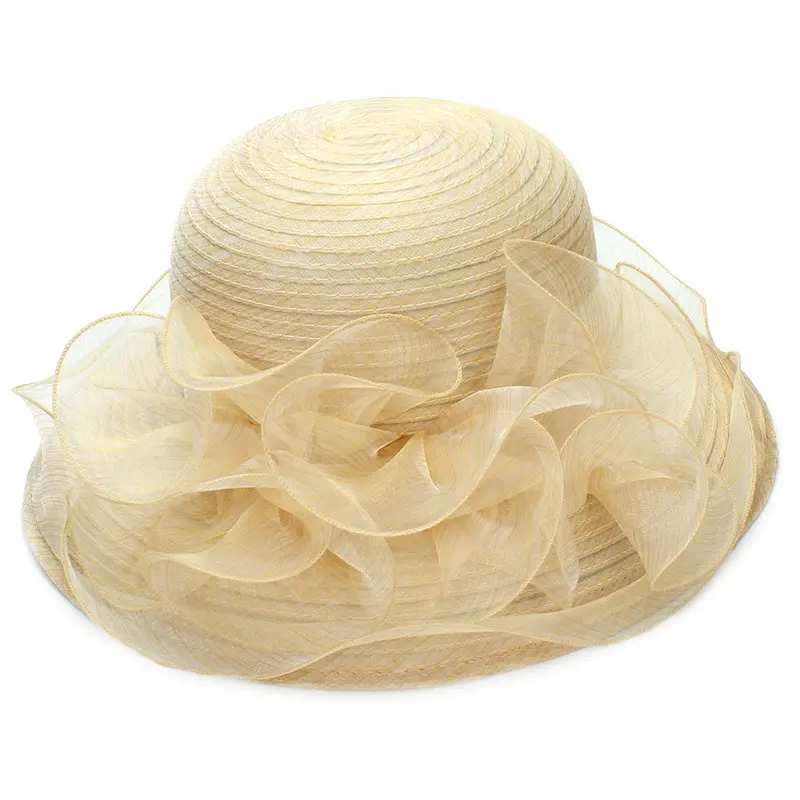 Summer Large Brimmed Fisherman Hat Lace Women's Beach Sun Protection And Sunshade Hat Organza Hat Summer Sun Hat Cool Hat