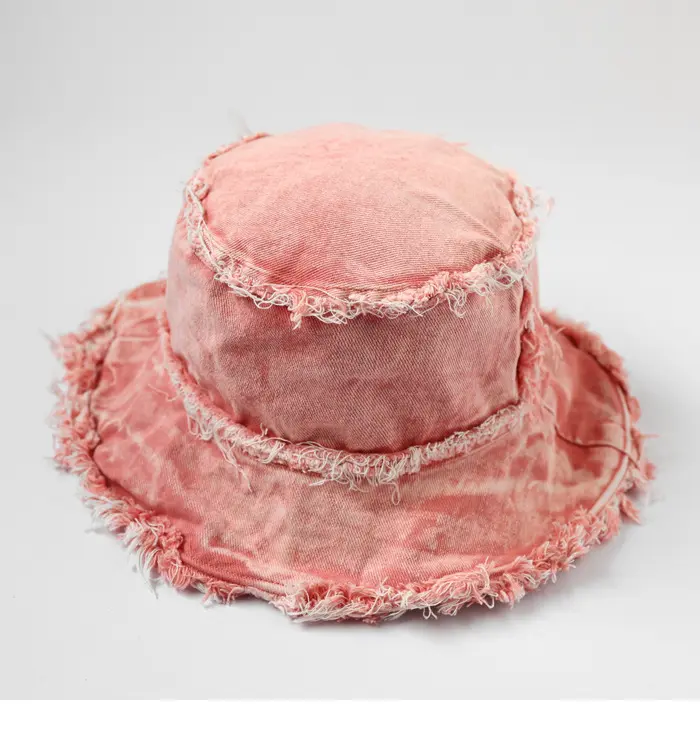 New Washed And Distressed Fur Brimmed Double-Sided Basin Hat, Japanese Street Fashion Hip-Hop Cool And Handsome Fisherman Hat
