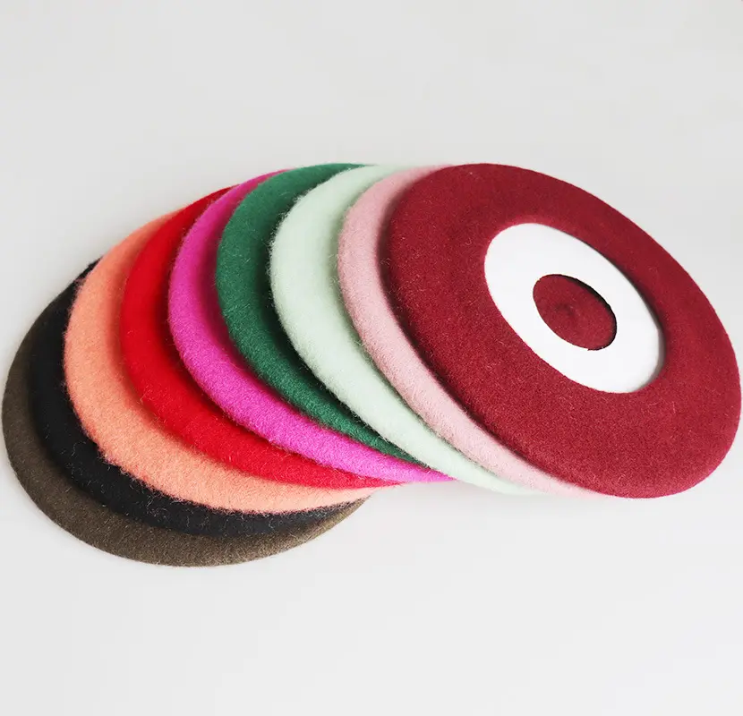 Wool Thick Beret French Artist Style Warm Winter brimless beanie Women's Retro Solid Color Beret Elegant Comfortable Hat