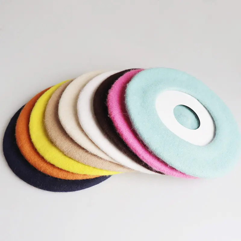 Wool Thick Beret French Artist Style Warm Winter brimless beanie Women's Retro Solid Color Beret Elegant Comfortable Hat