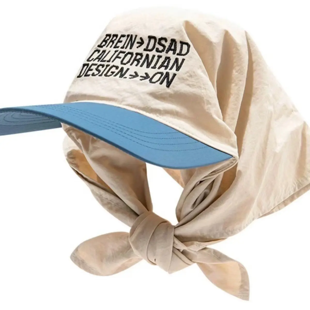 Korean Fashion Women Cotton Head Bandana Scarf Visor Hat Wide Brim Sunhat Female Summer Beach UV Protection Beach Sun Hats 2024