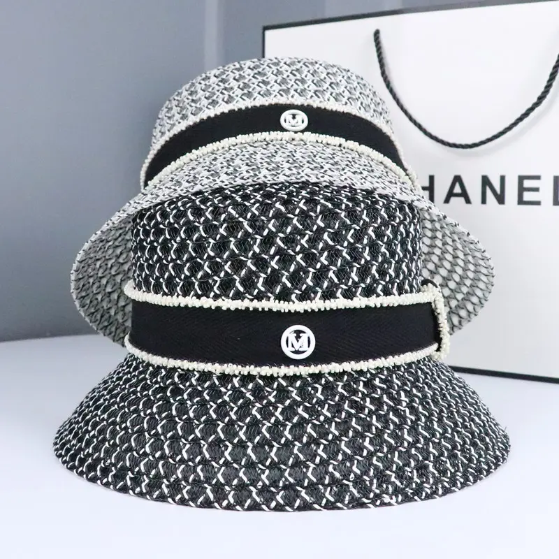 Women's Fashion Hat Hollow Breathable Sun Sunshade Spring/Summer Weaving Hat Style British Fisherman Hat