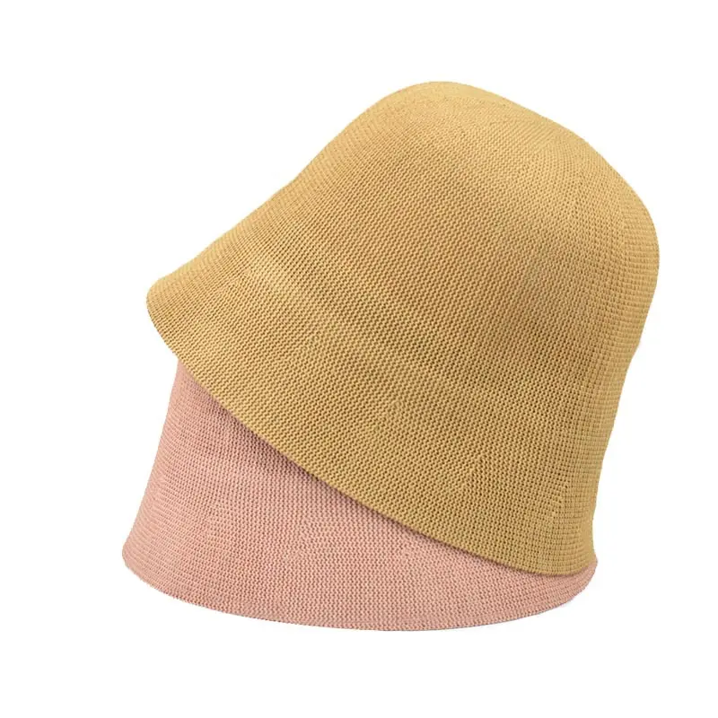 NEW Spring summun Breathable  Linen Knitted Bucket Cap For Women Simple Design  Fashion Fisherman's basin hat Accessories