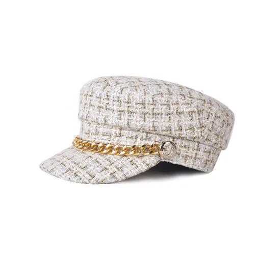 Spring and Autumn Beret Children's Xiaoxiang Wind Hat Korean Edition Trendy Style Octagonal Hat New Chain Retro Hat