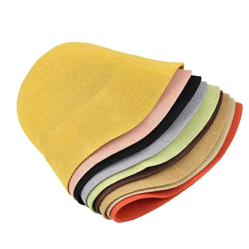 NEW Spring summun Breathable  Linen Knitted Bucket Cap For Women Simple Design  Fashion Fisherman's basin hat Accessories