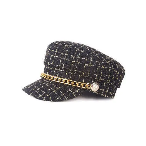 Spring and Autumn Beret Children's Xiaoxiang Wind Hat Korean Edition Trendy Style Octagonal Hat New Chain Retro Hat