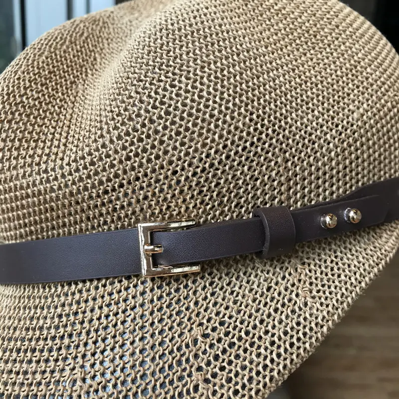 2023 Octagonal Cap Straw Women Summer Thin Newsboy Cap Painter Adjustable Rope Knitted Beret Mesh Breathable Beach straw hat