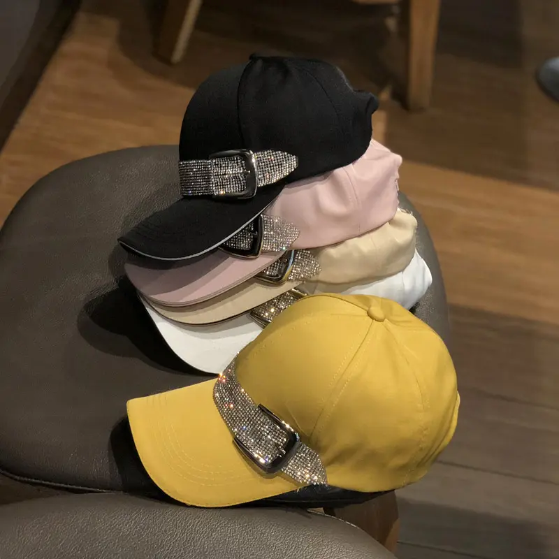Fashionable Casual Rhinestone Baseball Cap For Women, Korean Version, Spring And Summer Outdoor Sunshade Duckbill Cap