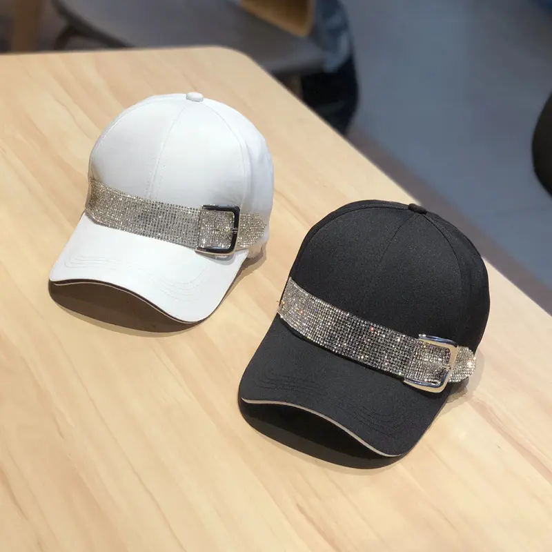 Fashionable Casual Rhinestone Baseball Cap For Women, Korean Version, Spring And Summer Outdoor Sunshade Duckbill Cap