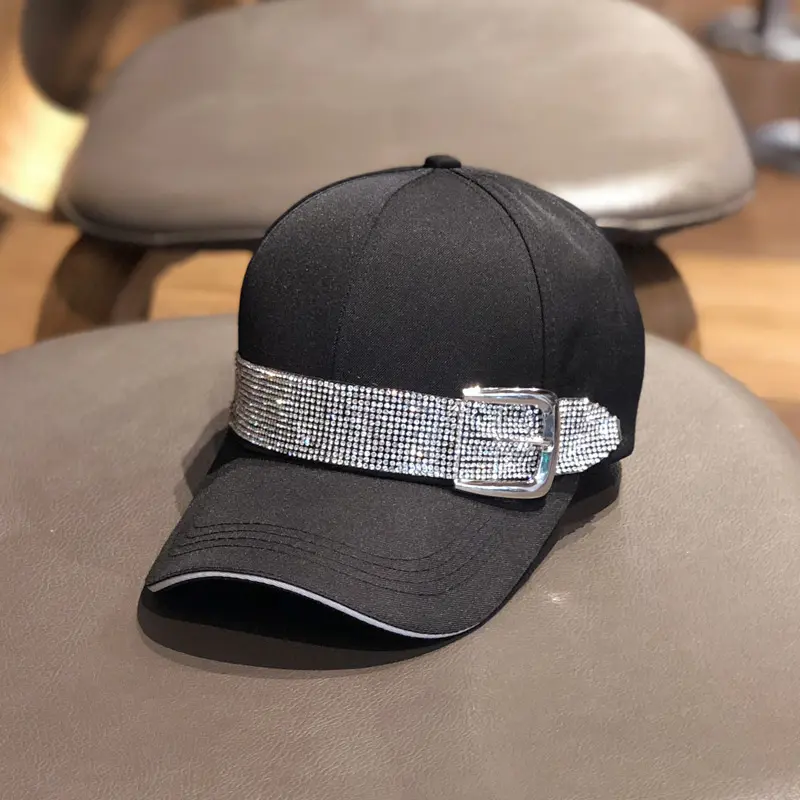Fashionable Casual Rhinestone Baseball Cap For Women, Korean Version, Spring And Summer Outdoor Sunshade Duckbill Cap