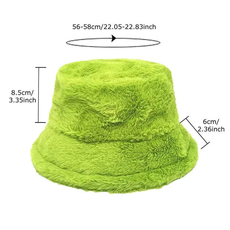 New Solid Color Imitation Rabbit Fur Autumn And Winter Fisherman Hat Women's High-quality Warm Hat Outdoor Panama Hat ​