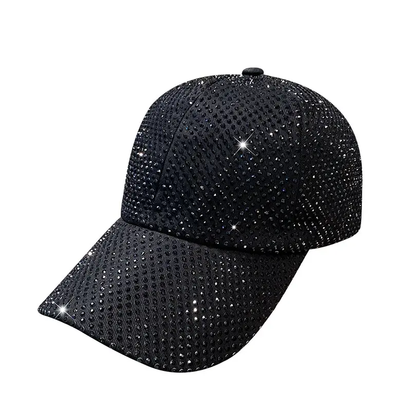 Fashion Designer Net Red Ins Summer Women's Super Flash Rhinestone Hip-hop Hat Street Kpop Outdoor Sun Hat Baseball Cap