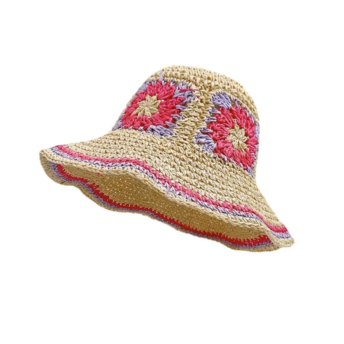 Spring/Summer Versatile Large brimmed Grass Hat Summer Seaside Fisherman Hat Sunscreen Hat Korean Edition Sunscreen Hat