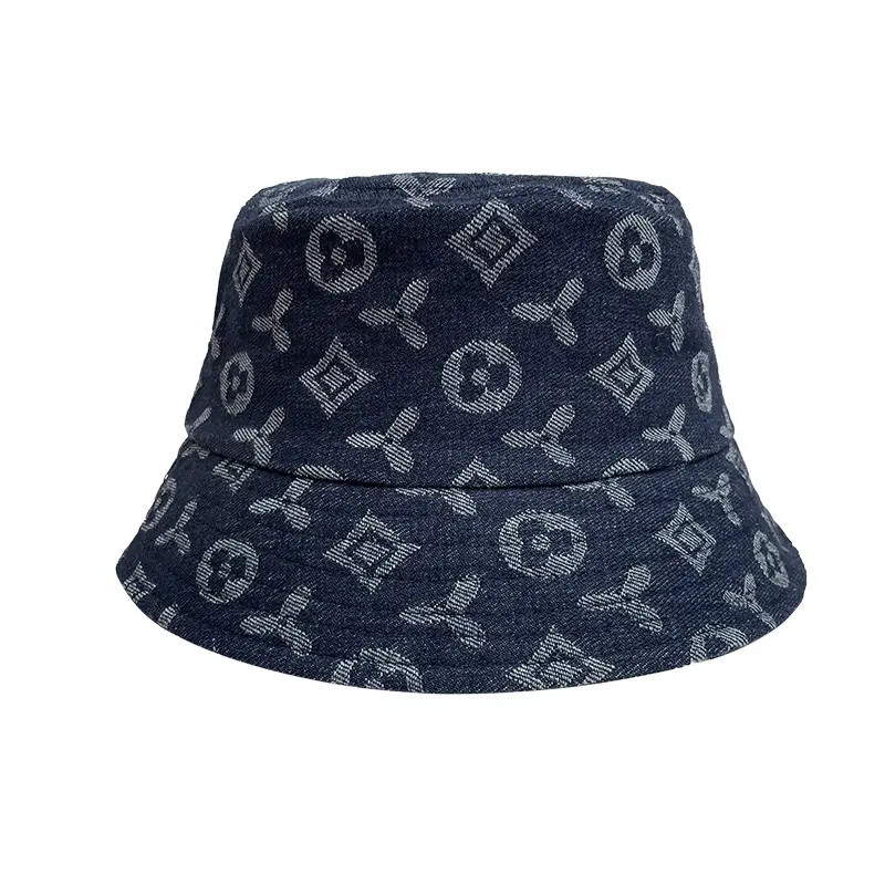 Fisherman's Hat, Fashionable Temperament, Fragrant Feng Shui Bucket Hat, Eye-Catching Face, Small Washed Pattern Denim Hat