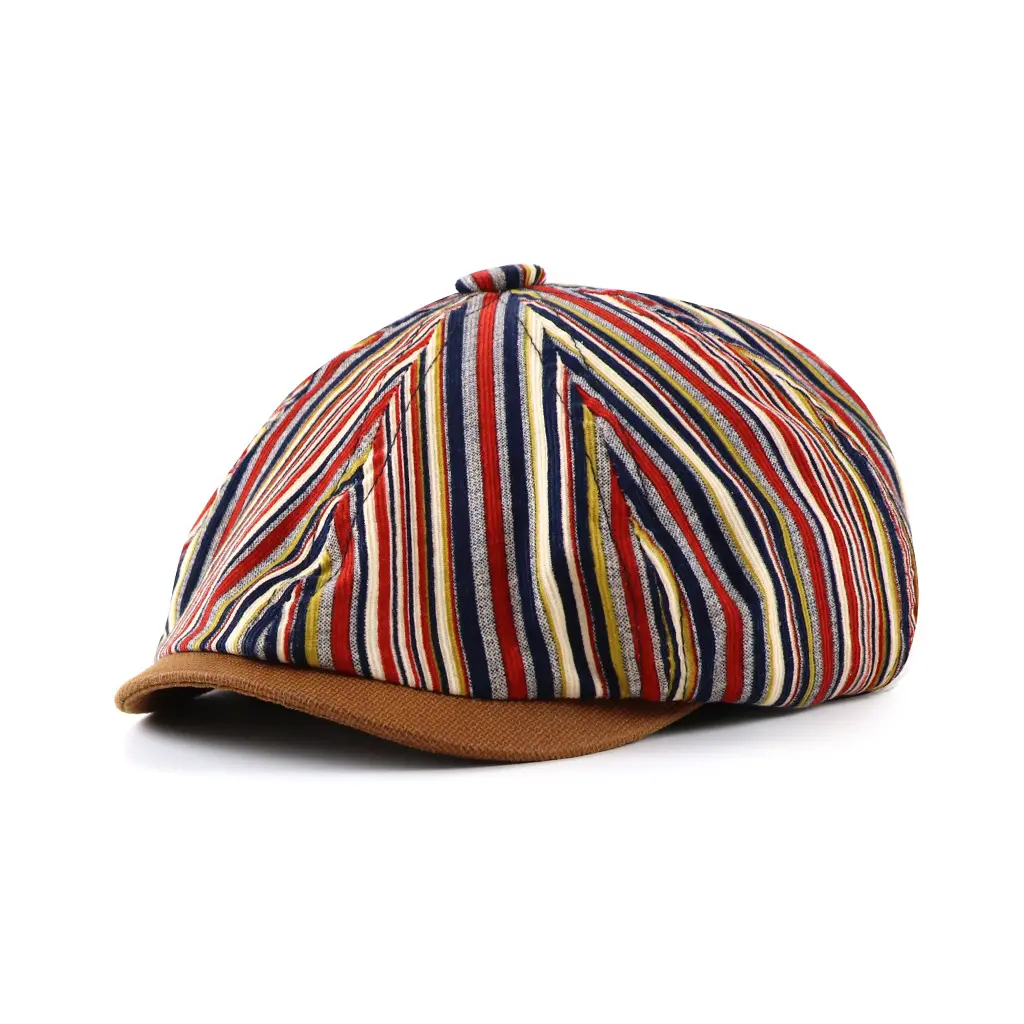 2023 New Striped Newsboy Cap For Men Soft Cotton Octagonal Hat Fashion Autumn Hats Women Bone Boinas Gatsby Caps Street Male Hat