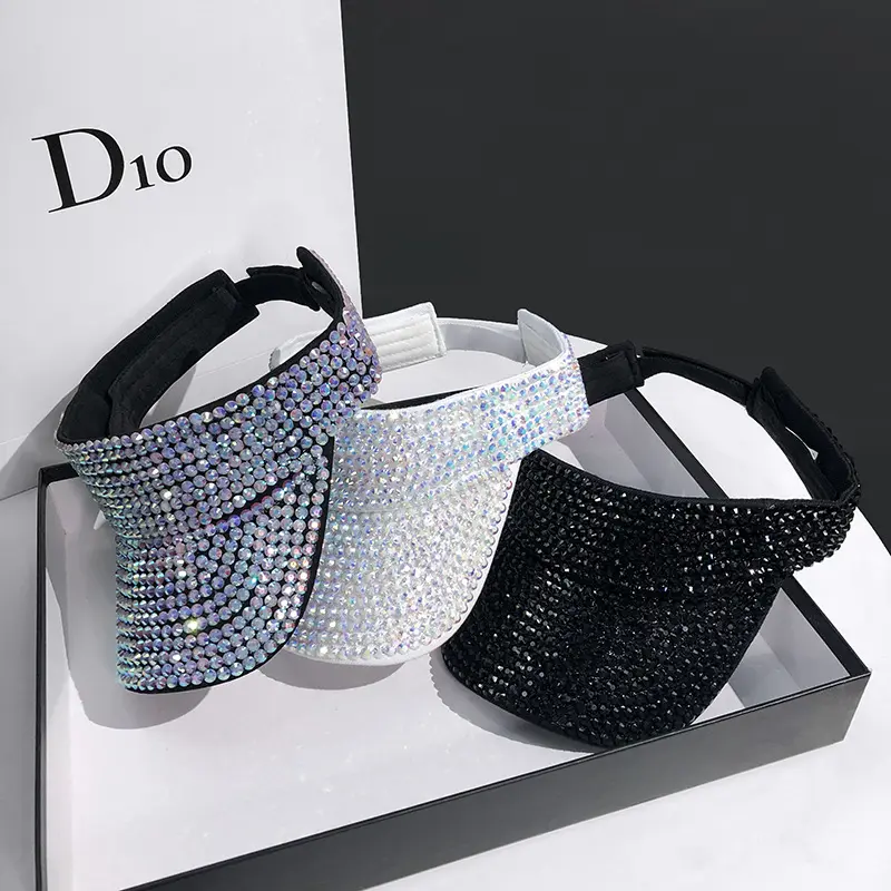 Women hats Empty Top Summer cap luxury gorros Sunhat visors ladies caps Hip Hop hat Outdoor Rhinestone Hat Beach chapeu feminino