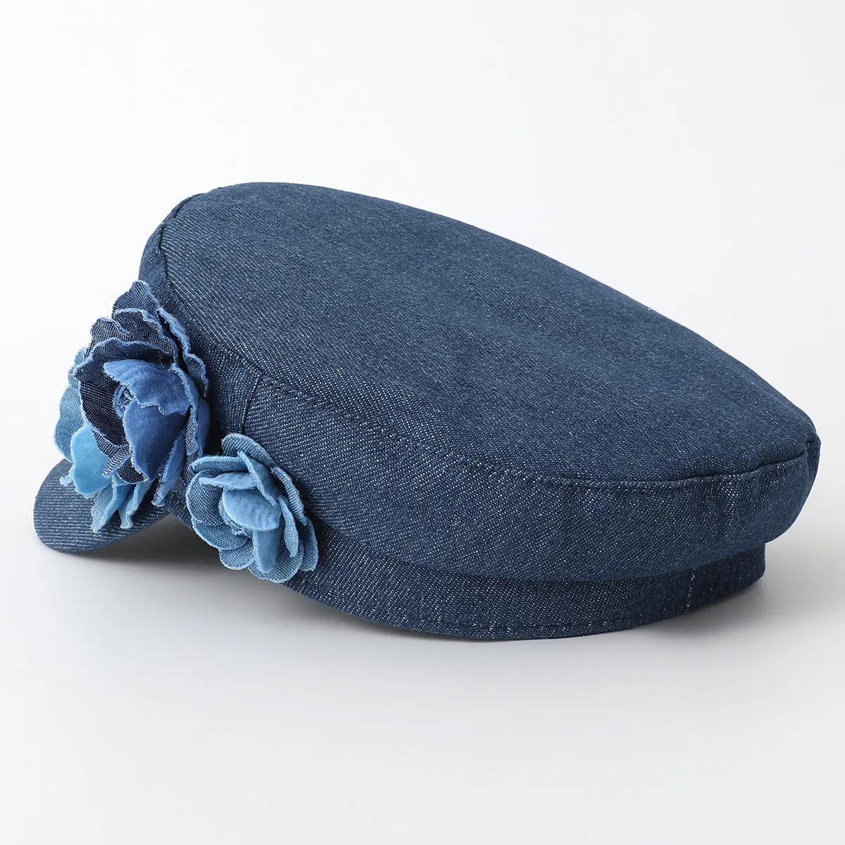 Cowboy Fashion Big Flower Elegant and Sweet Flat Top Navy Hat Student Hat Small Crowned Face Small Sunshade Hat
