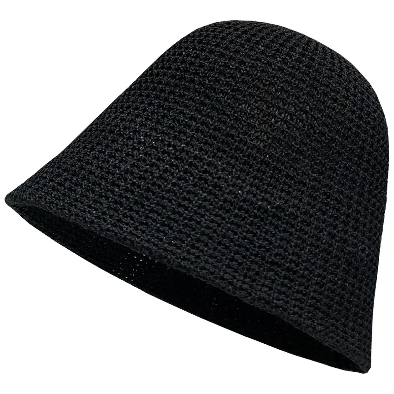 Summer Hollow Woven Fisherman Bucket Hat Women Thin Breathable Sunshade Basin Hat Japanese Bucket Sun Hat