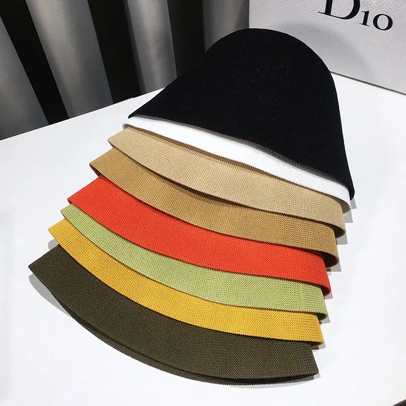 Summer Breathable Linen Cotton Thin Sun Hats Women Handmade Crochet Floppy Top Wide Brim Bucket Hat Female Foldable Panama Caps