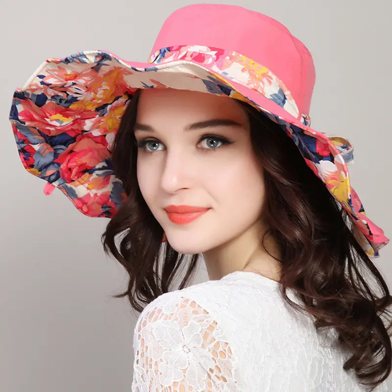 Spring And Summer Foldable Cloth Hat With Large Brim Sun Hat For Women's Outdoor Travel And Vacation, Beach Sun Protection Hat